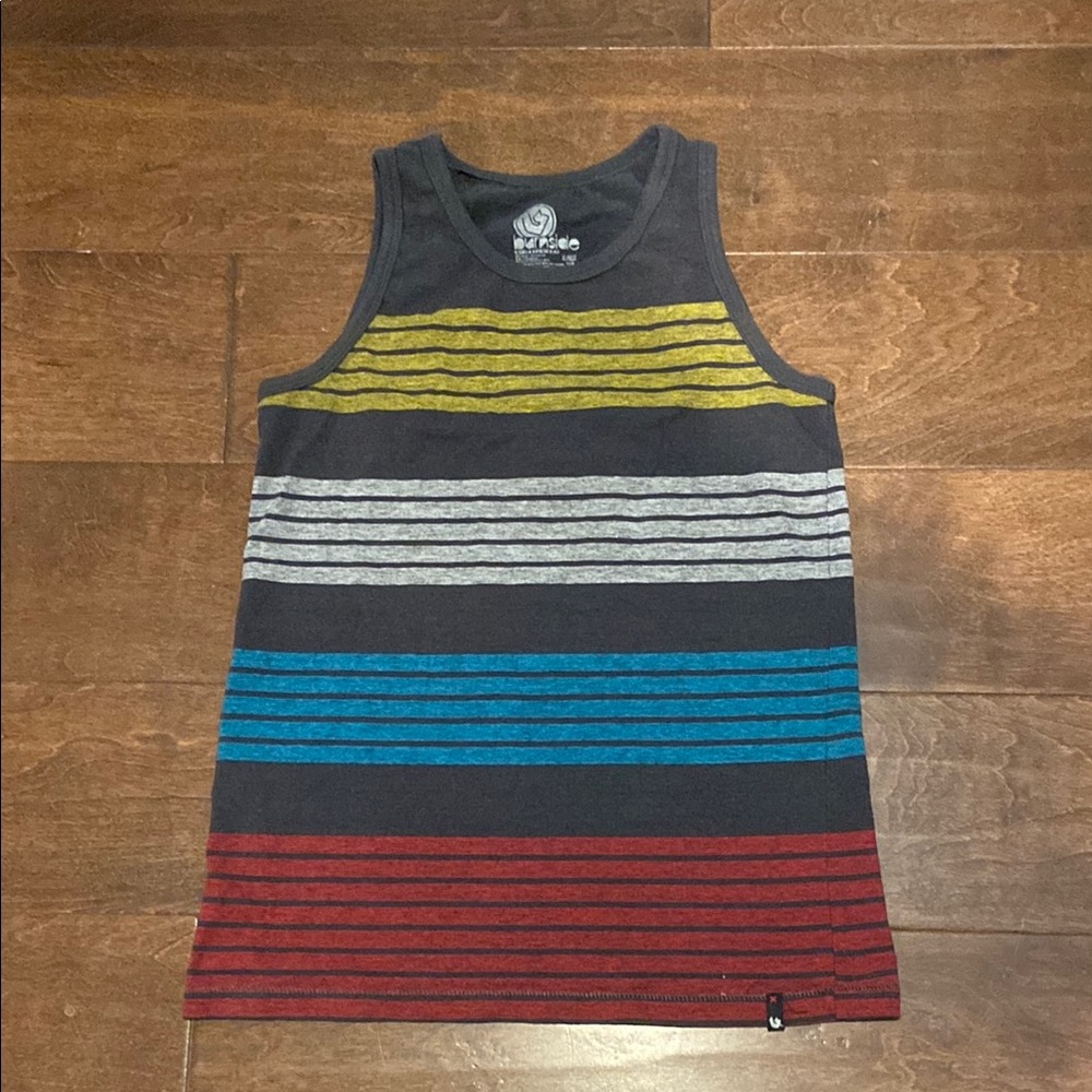 Burnside Black and Yellow Striped Tank Top